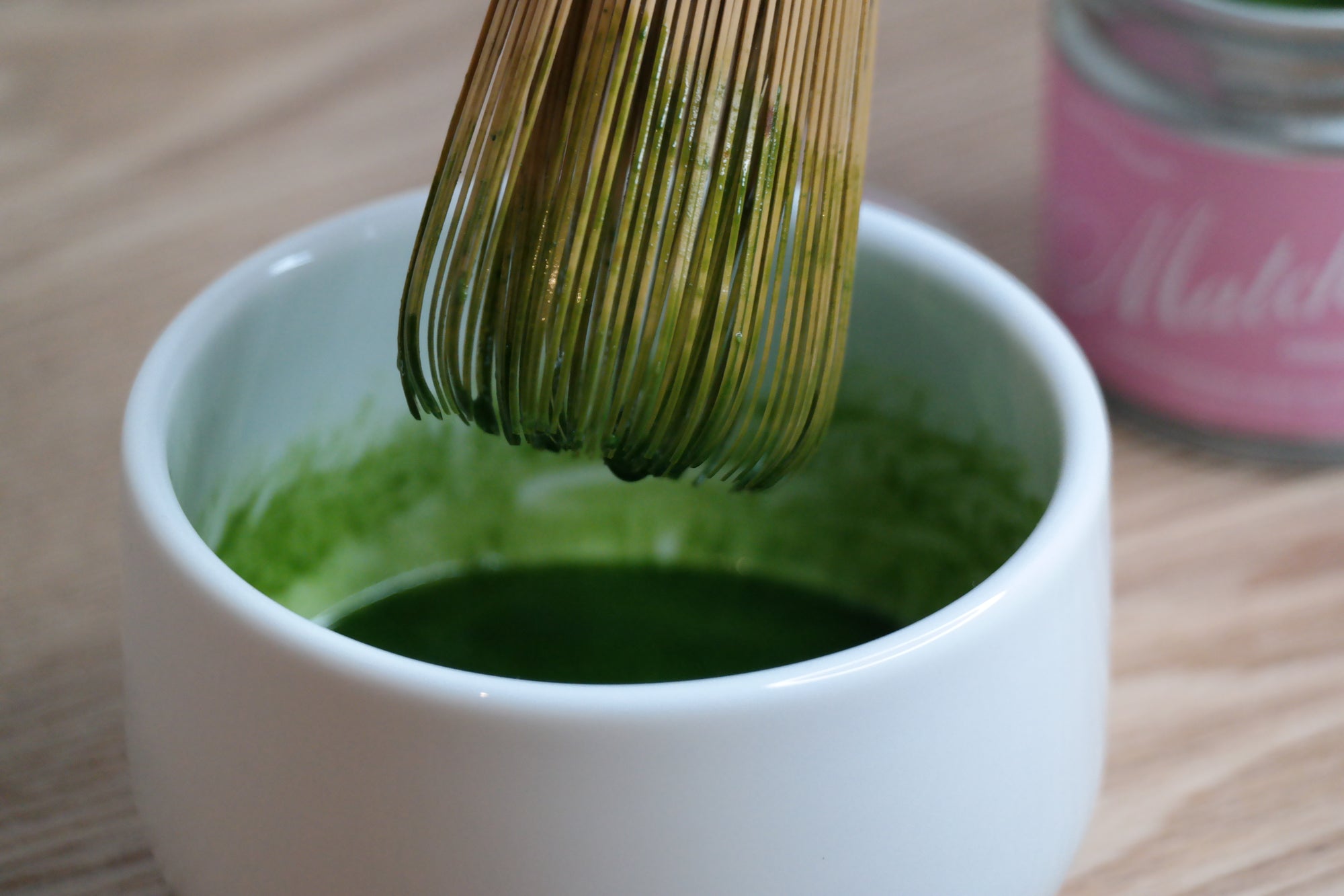 bamboo whisk chasen mixing matcha