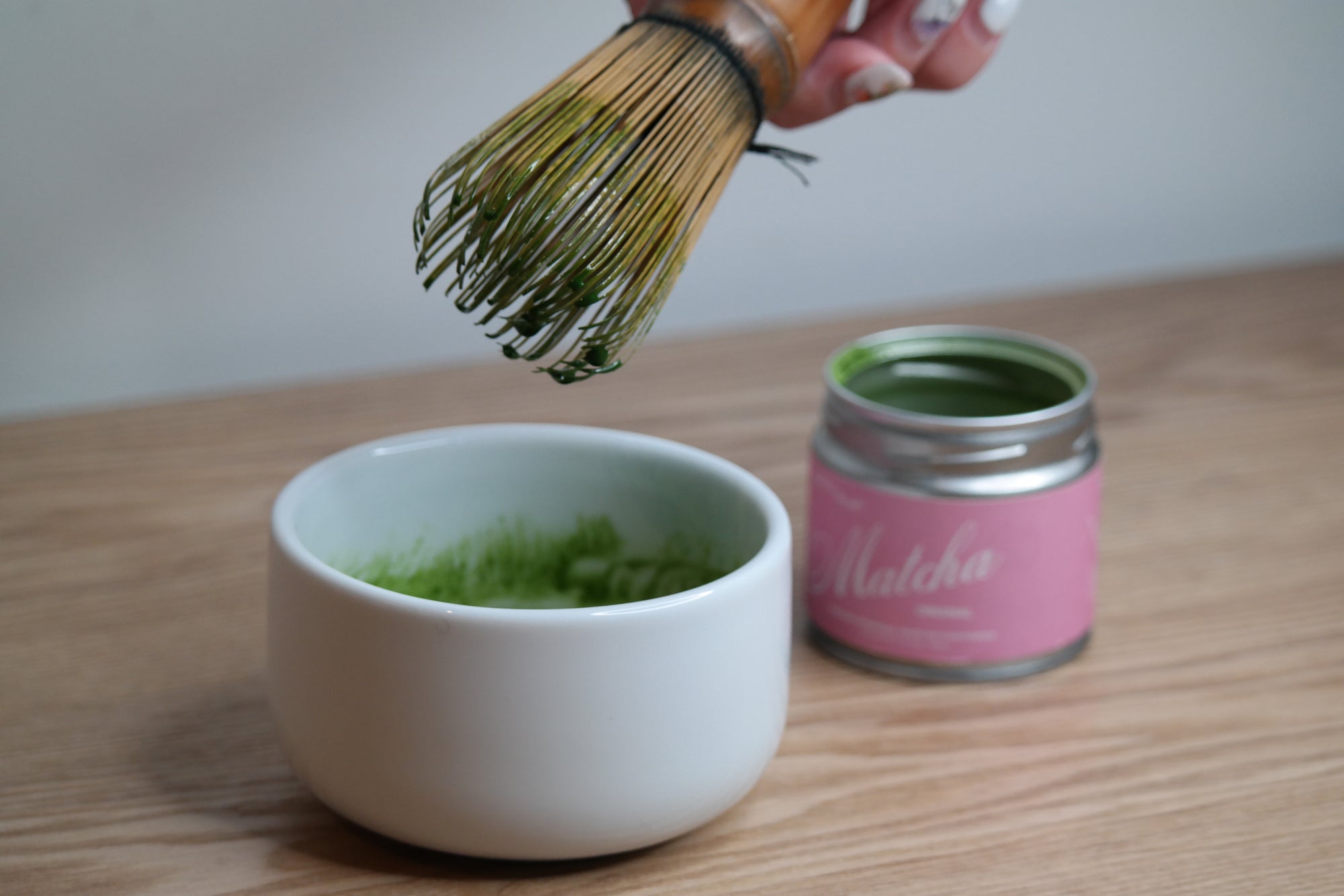 bamboo whisk chasen mixing matcha